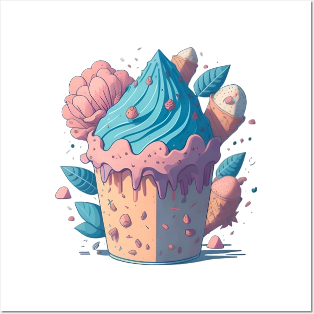 ice cream graffiti illustration Wall Art by emofix